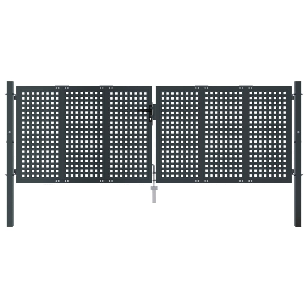 VidaXL Poort 300x125 cm staal antracietkleurig