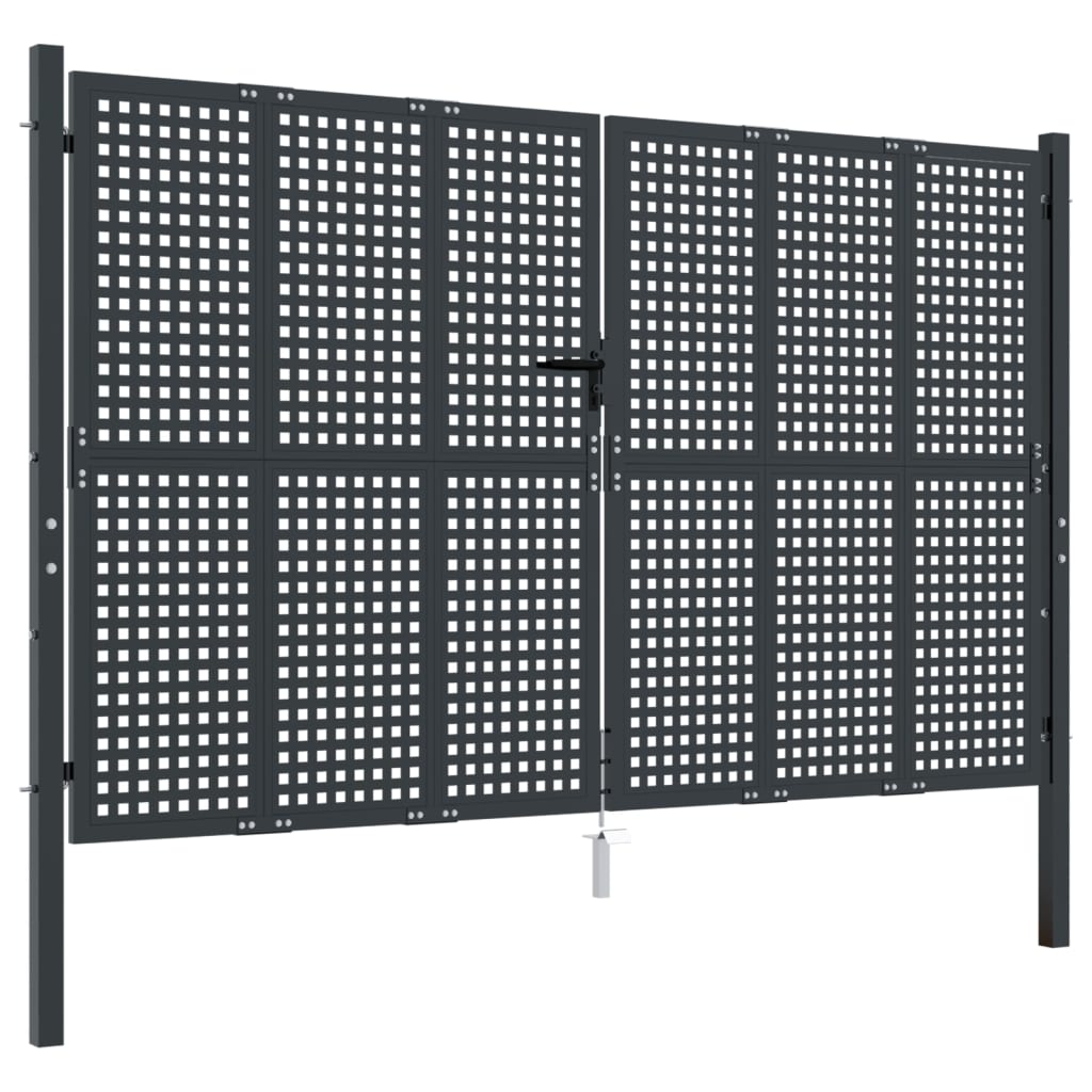 VidaXL Poort 300x175 cm staal antracietkleurig