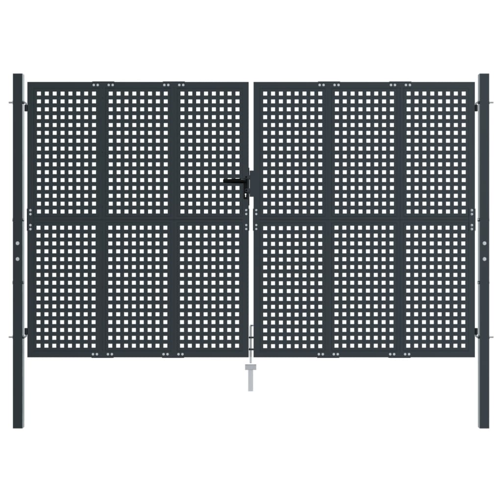 VidaXL Poort 300x175 cm staal antracietkleurig
