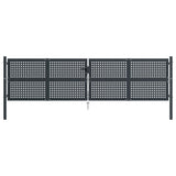 VidaXL Poort 400x125 cm staal antracietkleurig