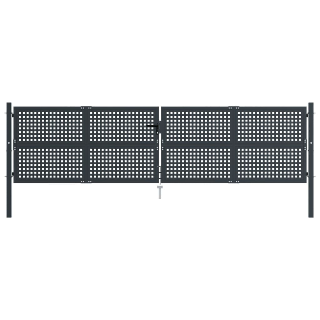 VidaXL Poort 400x150 cm staal antracietkleurig