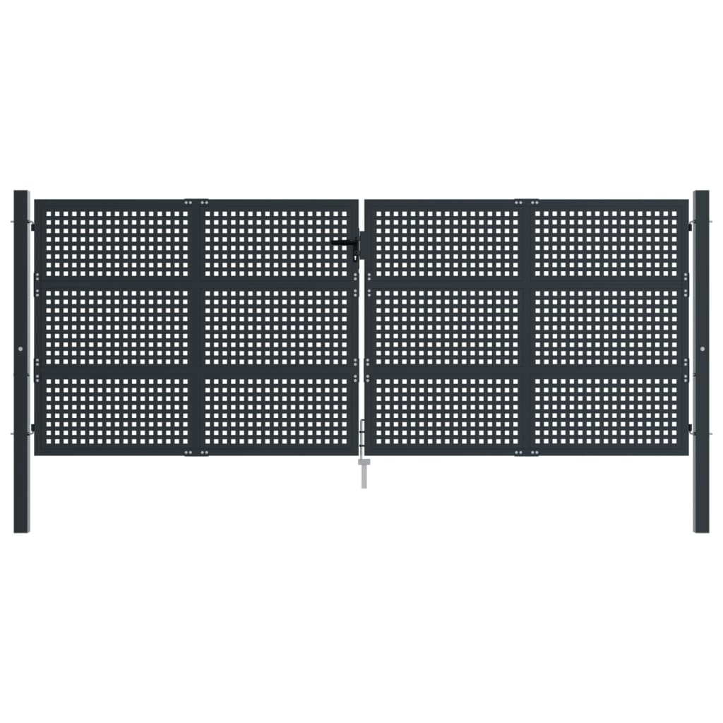 VidaXL Poort 400x175 cm staal antracietkleurig