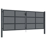 VidaXL Poort 400x200 cm staal antracietkleurig