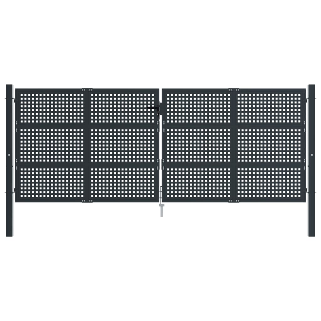 VidaXL Poort 400x200 cm staal antracietkleurig