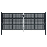 VidaXL Poort 400x200 cm staal antracietkleurig