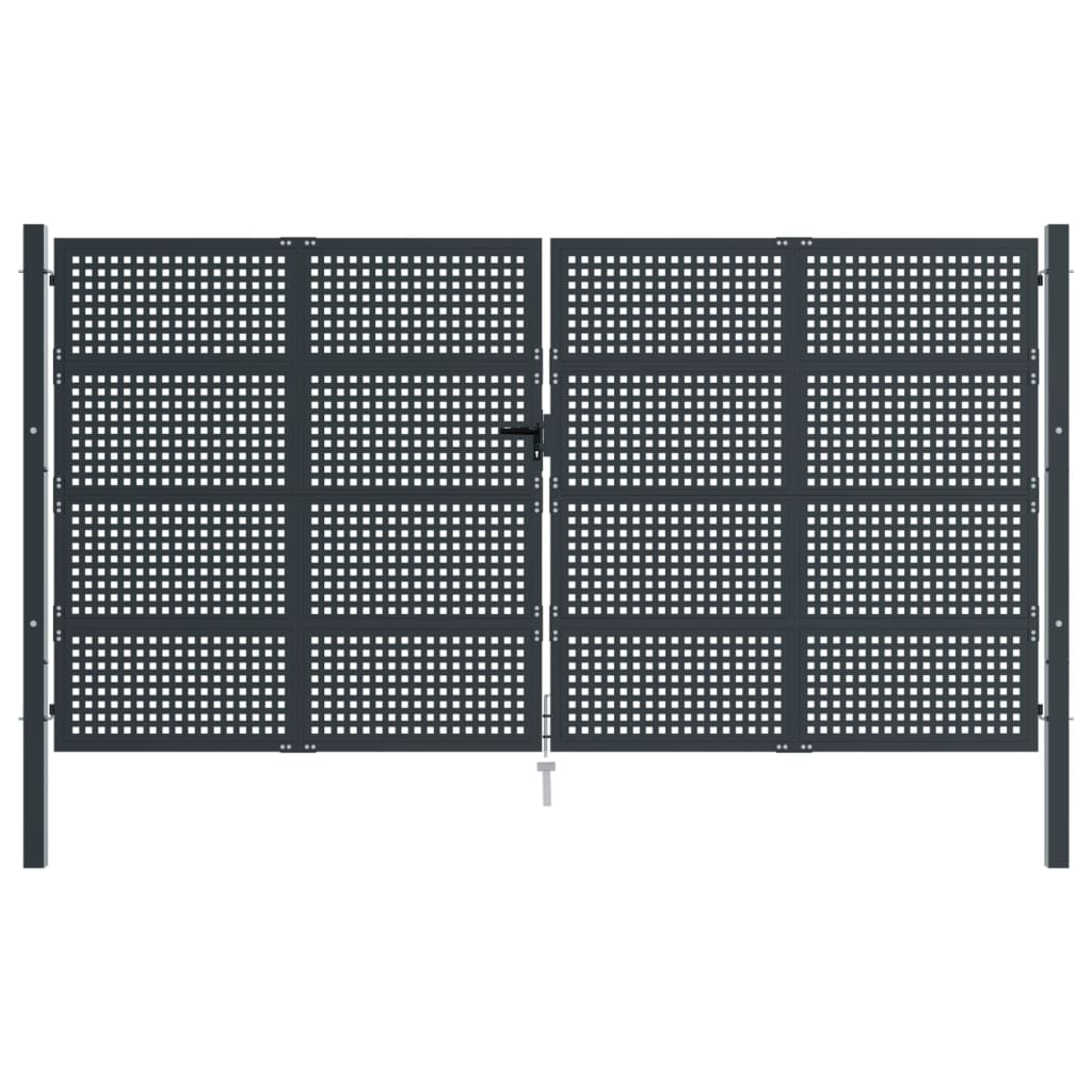 VidaXL Poort 400x225 cm staal antracietkleurig
