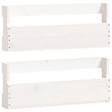 Vidaxl schoenenrekken 2 st 59x9x23 cm massief grenenhout wit