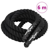 Vidaxl battle rope zwart 6 m 4,5 kg polyester