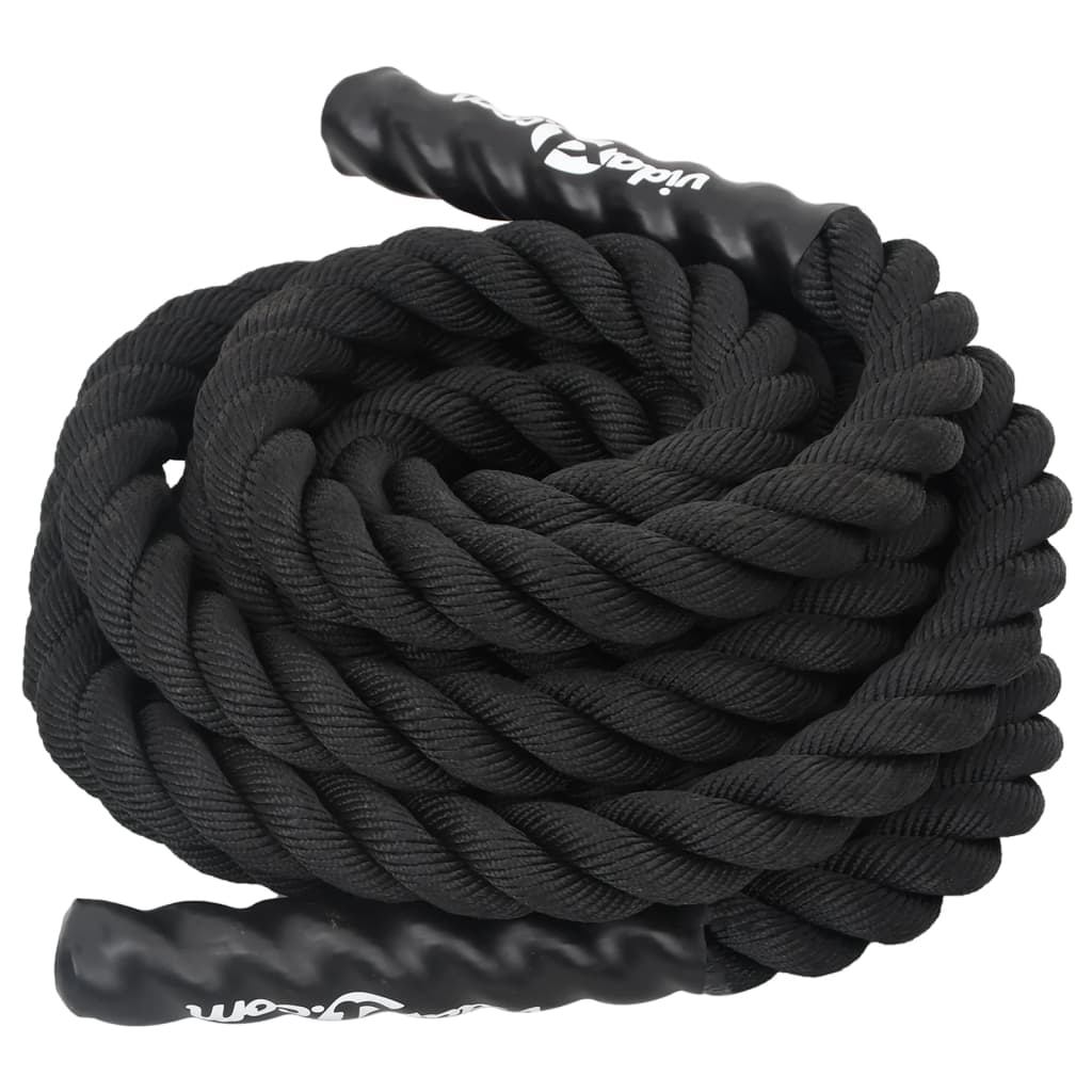 Vidaxl battle rope zwart 6 m 4,5 kg polyester