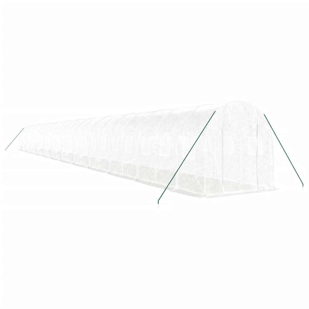 VidaXL Tuinkas met stalen frame 48 m² 24x2x2 m wit