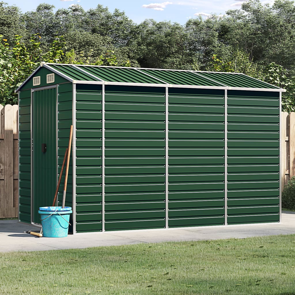 VidaXL Tuinschuur 191x300x198 cm gegalvaniseerd staal groen
