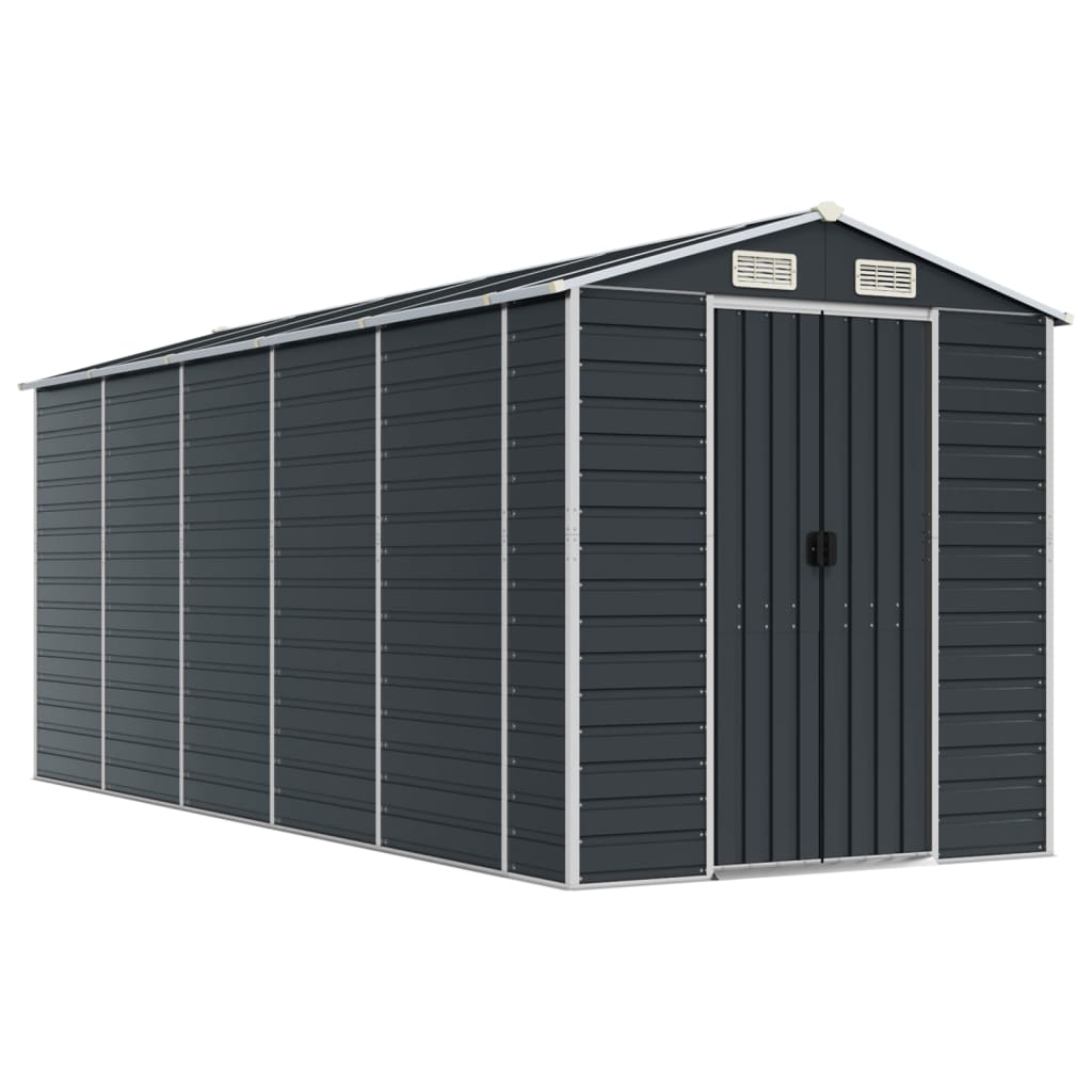 VidaXL Tuinschuur 191x470x198 cm gegalvaniseerd staal antracietkleurig