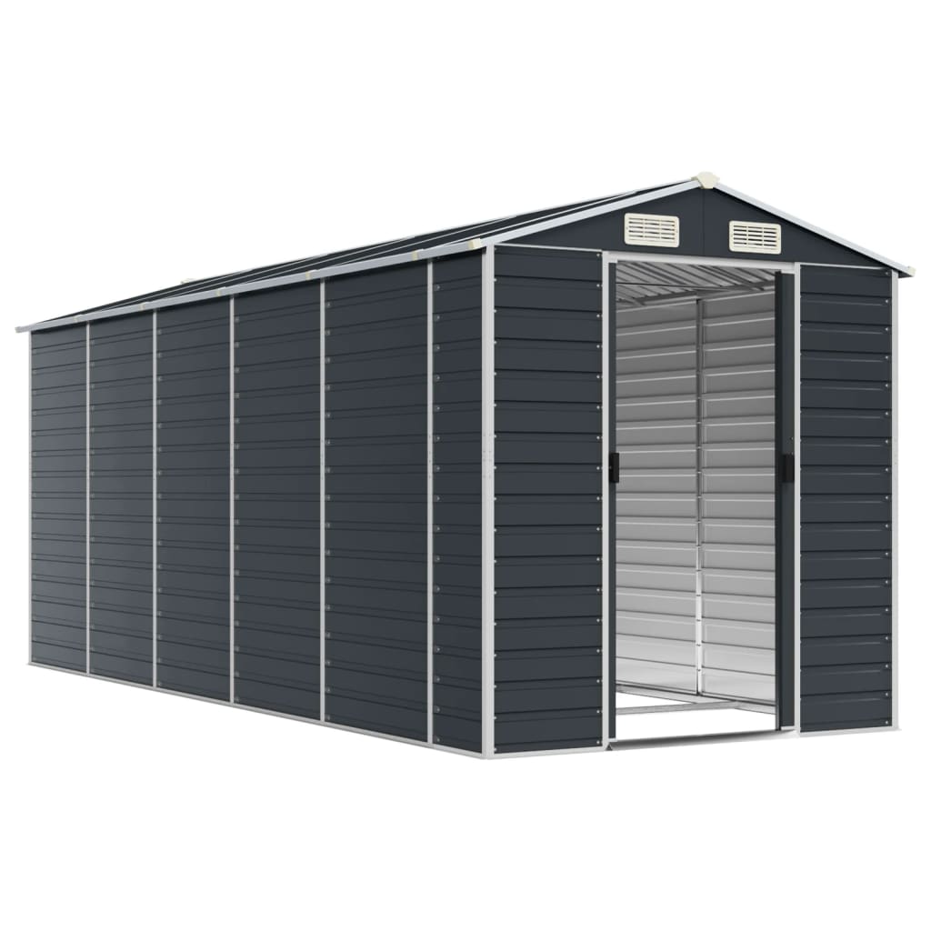 VidaXL Tuinschuur 191x470x198 cm gegalvaniseerd staal antracietkleurig