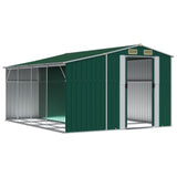 VidaXL Tuinschuur 277x365,5x179 cm gegalvaniseerd staal groen