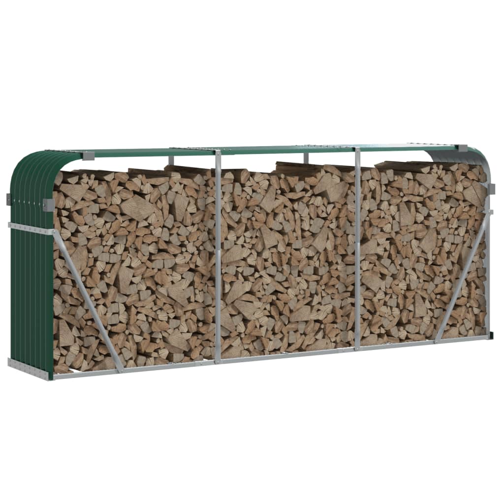 Vidaxl haardhoutopslag 234x45x100 cm gegalvaniseerd staal groen