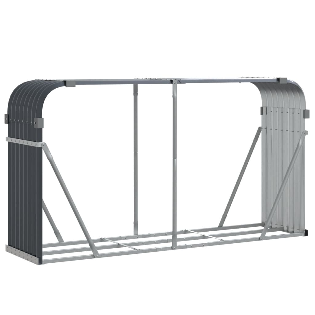 Vidaxl haardhoutopslag 180x45x100 cm gegalvaniseerd staal antraciet