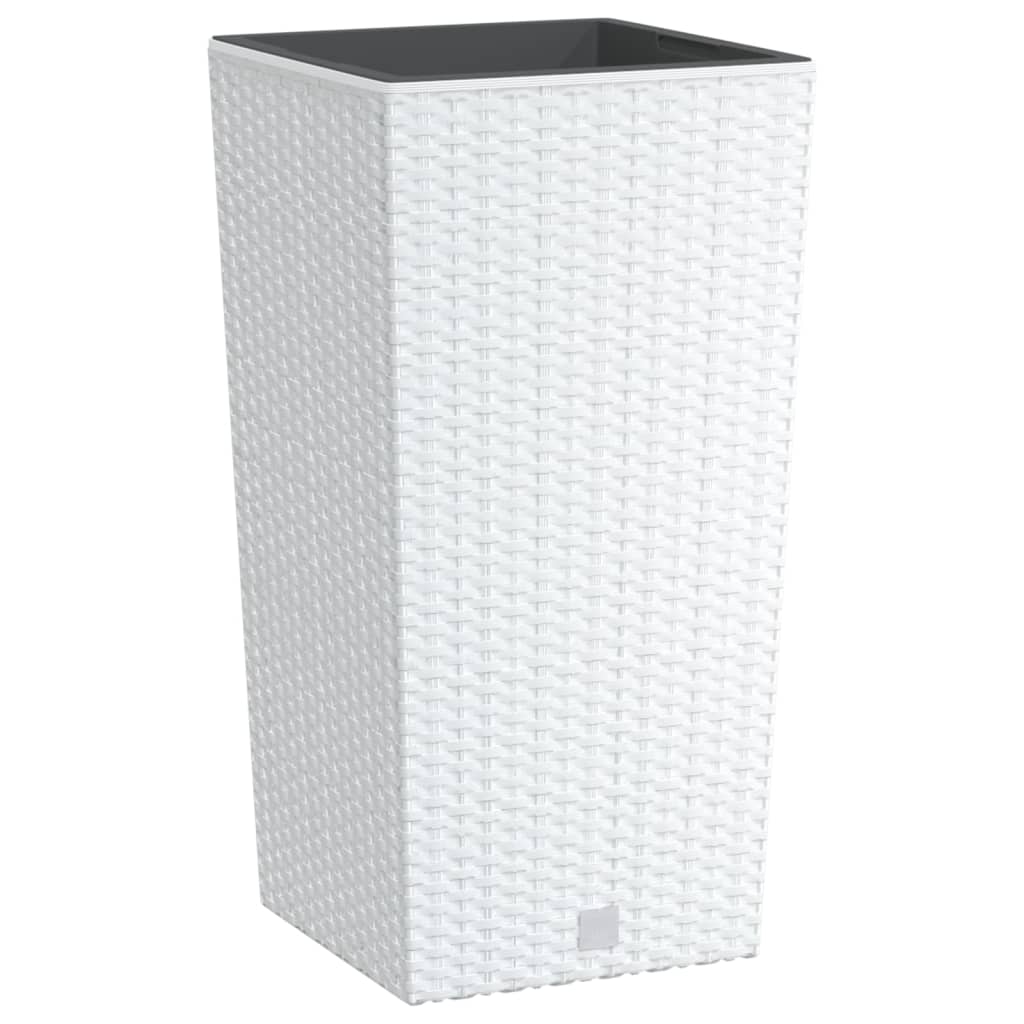 VidaXL Plantenbak met uitneembare bak rattan-look 11 26,5 L PP wit