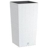 VidaXL Plantenbak met uitneembare bak rattan-look 11 26,5 L PP wit