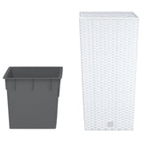VidaXL Plantenbak met uitneembare bak rattan-look 11 26,5 L PP wit