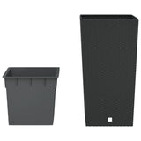 VidaXL Plantenbak met uitneembare bak rattan-look 21 49 L PP antraciet