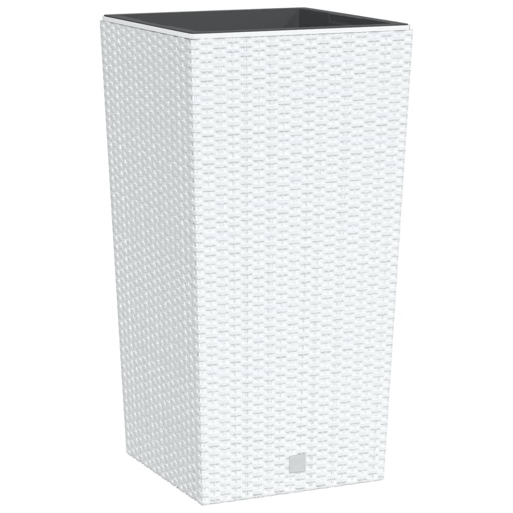 VidaXL Plantenbak met uitneembare bak rattan-look 21 49 L PP wit