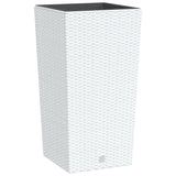 VidaXL Plantenbak met uitneembare bak rattan-look 21 49 L PP wit