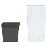 VidaXL Plantenbak met uitneembare bak rattan-look 21 49 L PP wit