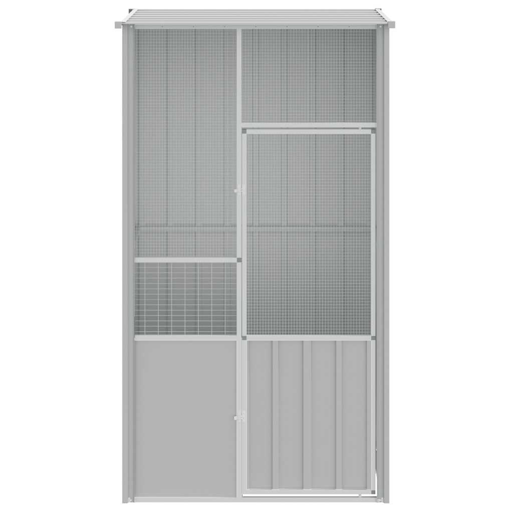 Vidaxl vogelkooi 115x78x200 cm gegalvaniseerd staal grijs