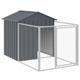 Vidaxl hondenhok met dak 117x201x123 cm gegalvaniseerd staal antraciet