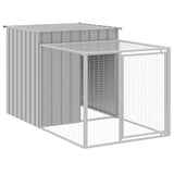 Vidaxl kippenhok met ren 110x201x110 cm gegalvaniseerd staal grijs