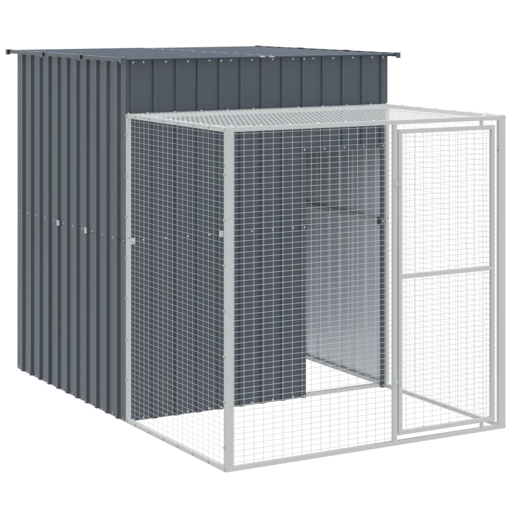 VidaXL Kippenhok met ren 165x251x181 cm gegalvaniseerd staal antraciet
