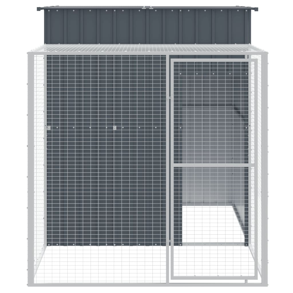 VidaXL Kippenhok met ren 165x251x181 cm gegalvaniseerd staal antraciet