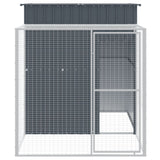 VidaXL Kippenhok met ren 165x251x181 cm gegalvaniseerd staal antraciet