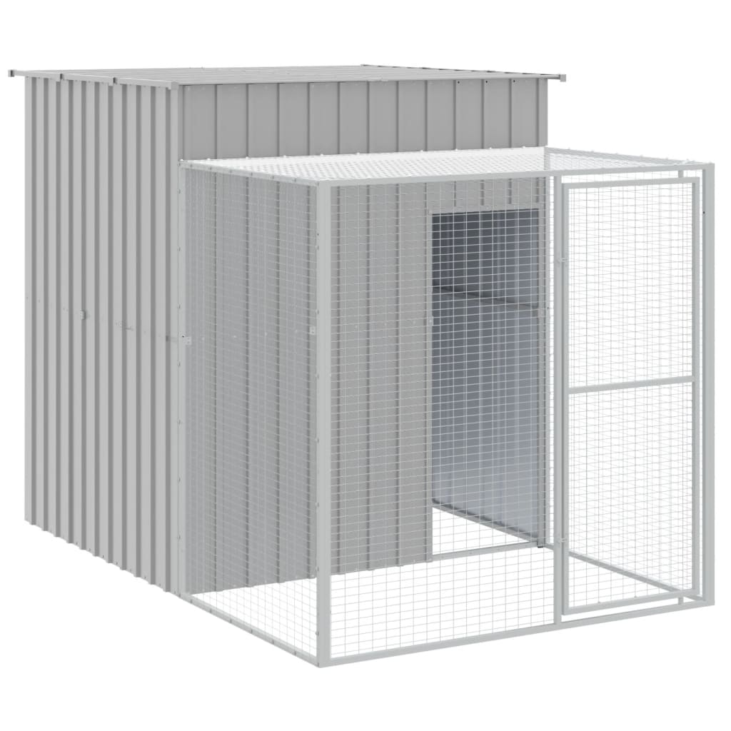 VidaXL Kippenhok met ren 165x251x181 cm gegalvaniseerd staal grijs