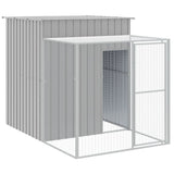 VidaXL Kippenhok met ren 165x251x181 cm gegalvaniseerd staal grijs