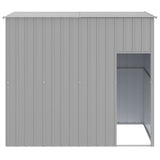 VidaXL Hondenhok met dak 214x153x181 cm gegalvaniseerd staal grijs