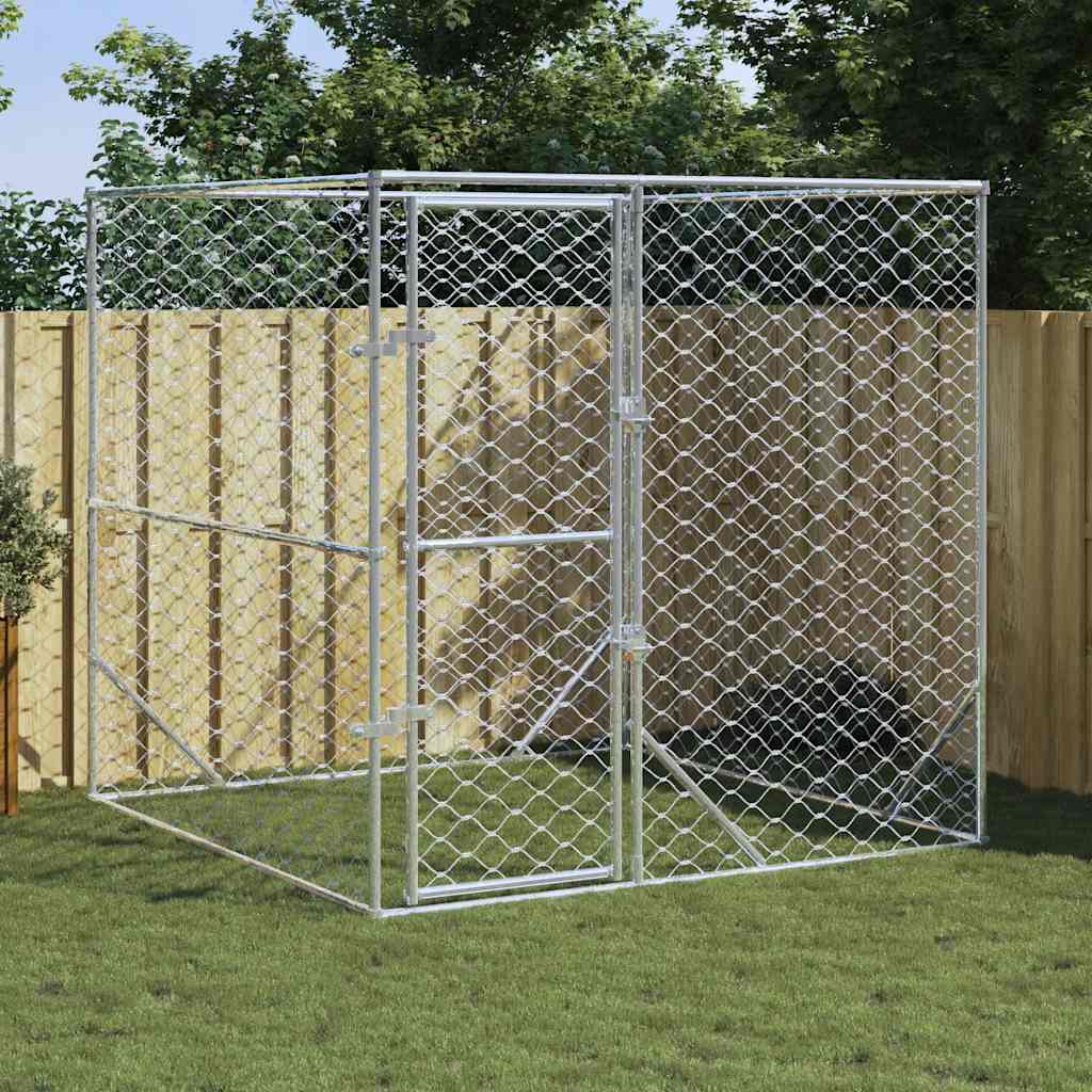Vidaxl hondenkennel voor buiten 2x2x2 m gegalvaniseerd staal zilver
