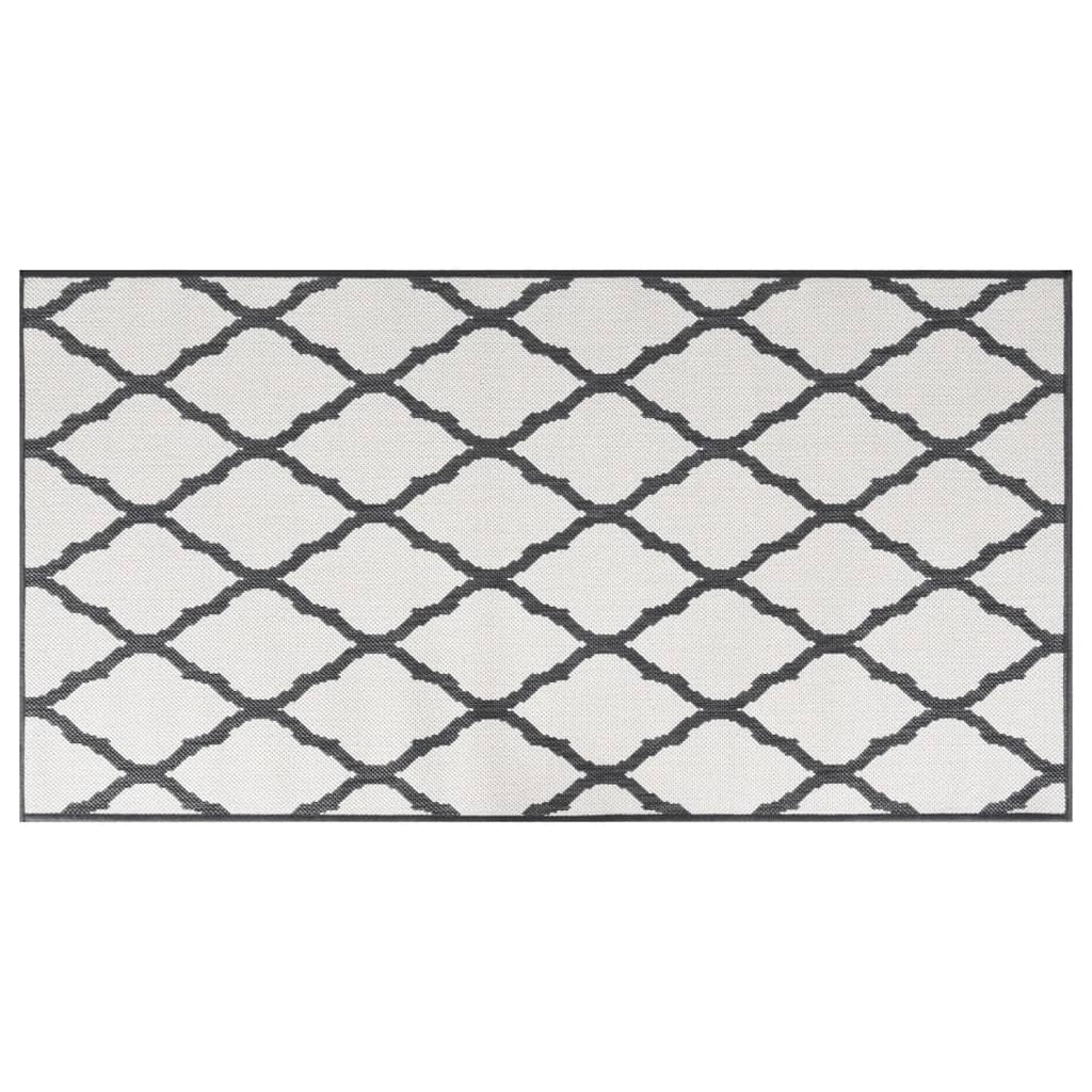 Vidaxl buitenkleed omkeerbaar 80x150 cm grijs en wit