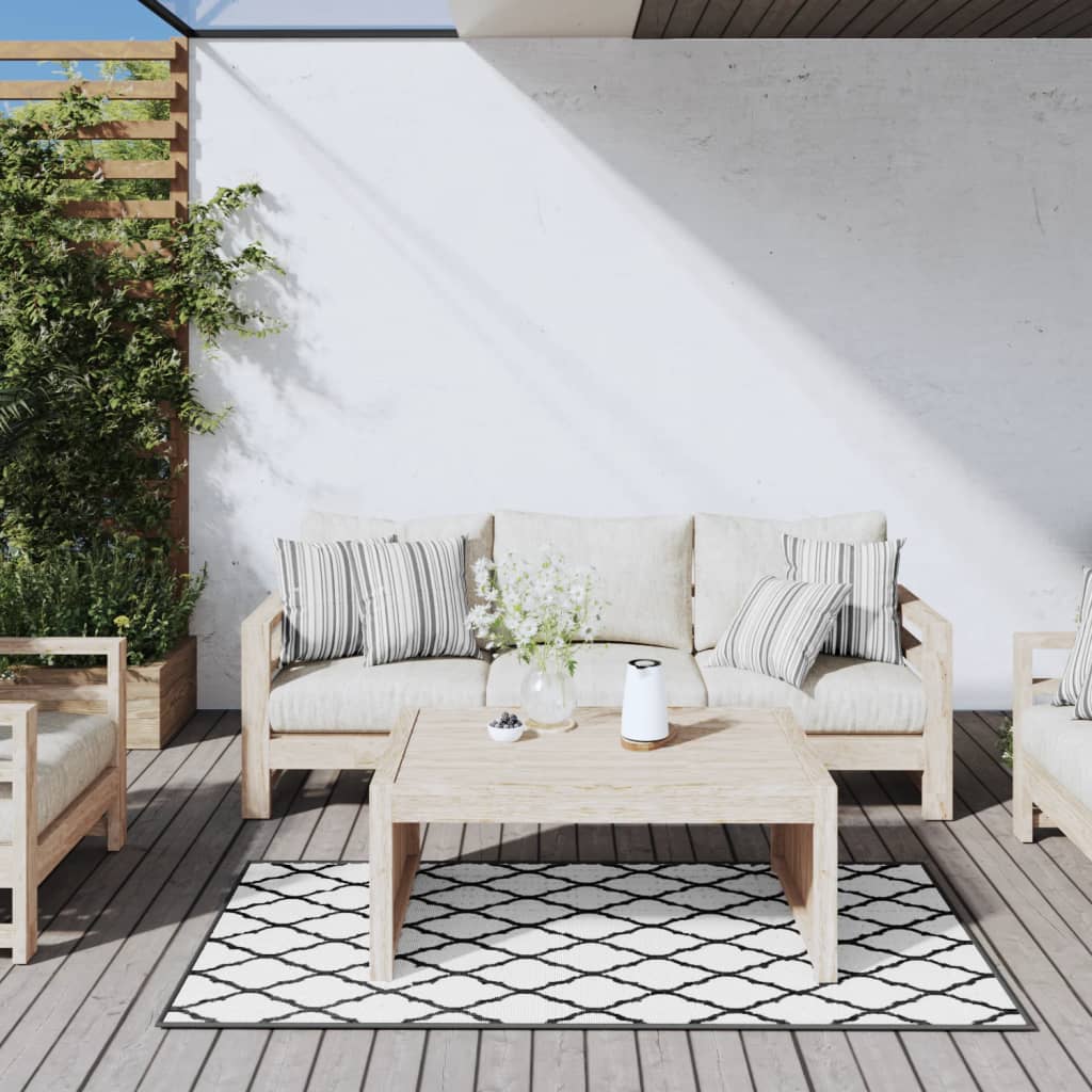 Vidaxl buitenkleed omkeerbaar 80x150 cm grijs en wit