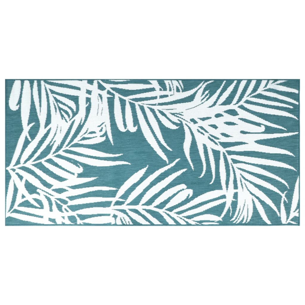 Vidaxl buitenkleed omkeerbaar 80x150 cm aqua en wit