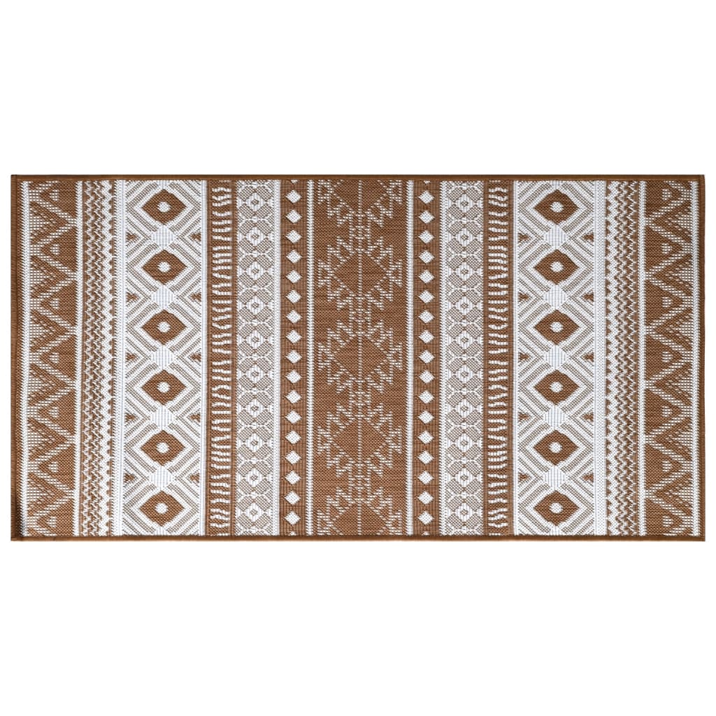 Vidaxl buitenkleed omkeerbaar 80x150 cm bruin en wit