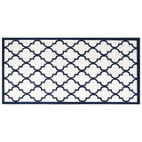 Vidaxl buitenkleed omkeerbaar 100x200 cm marineblauw en wit