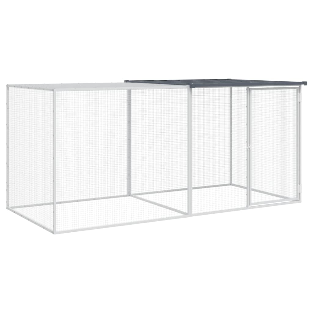 VidaXL Kippenhok met dak 203x98x90 cm gegalvaniseerd staal antraciet