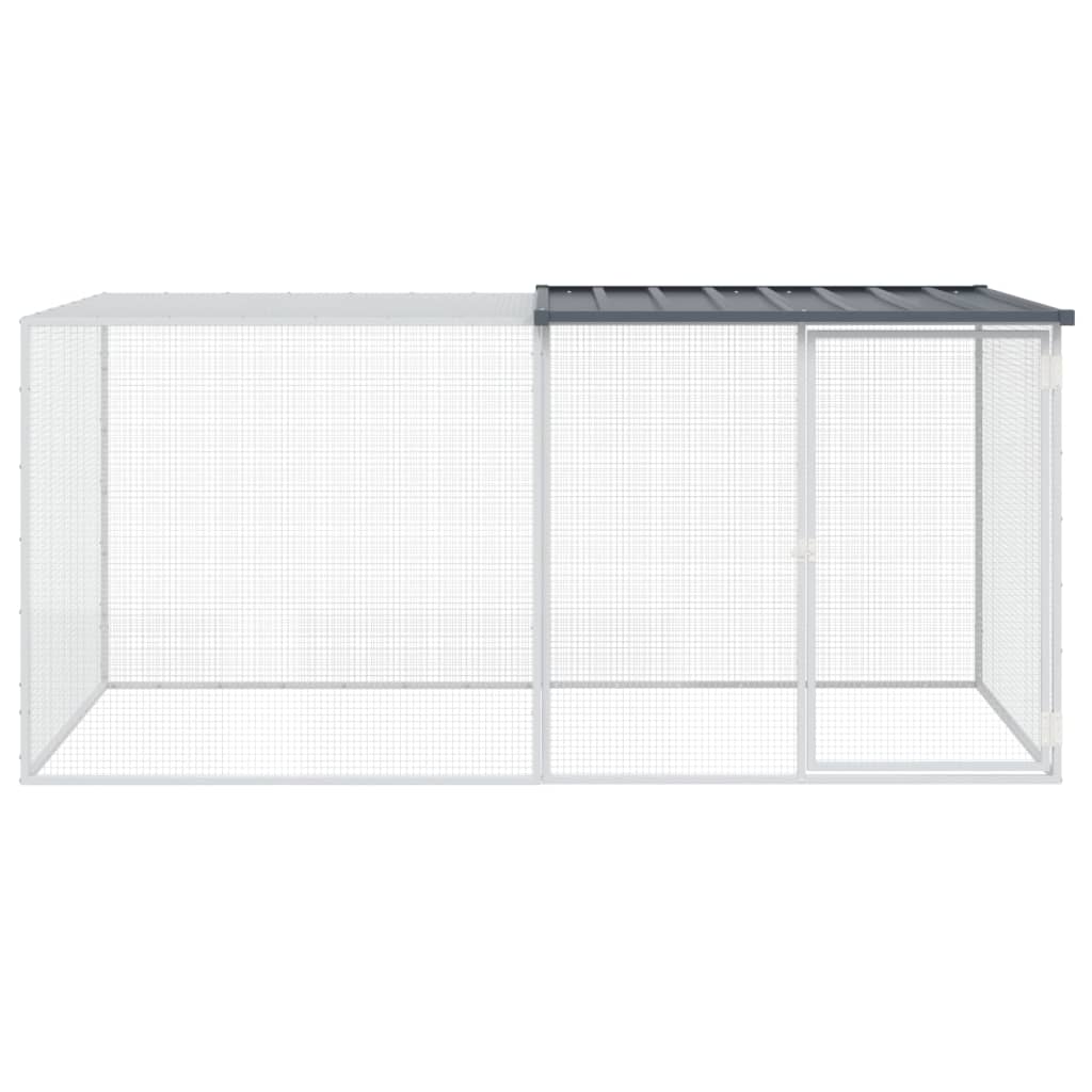 VidaXL Kippenhok met dak 203x98x90 cm gegalvaniseerd staal antraciet