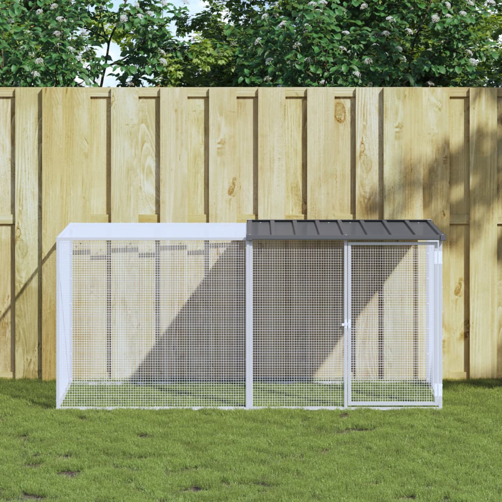 VidaXL Kippenhok met dak 203x98x90 cm gegalvaniseerd staal antraciet