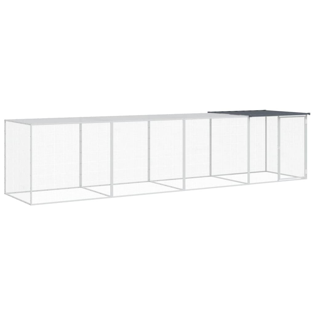 VidaXL Kippenhok met dak 403x98x90 cm gegalvaniseerd staal antraciet