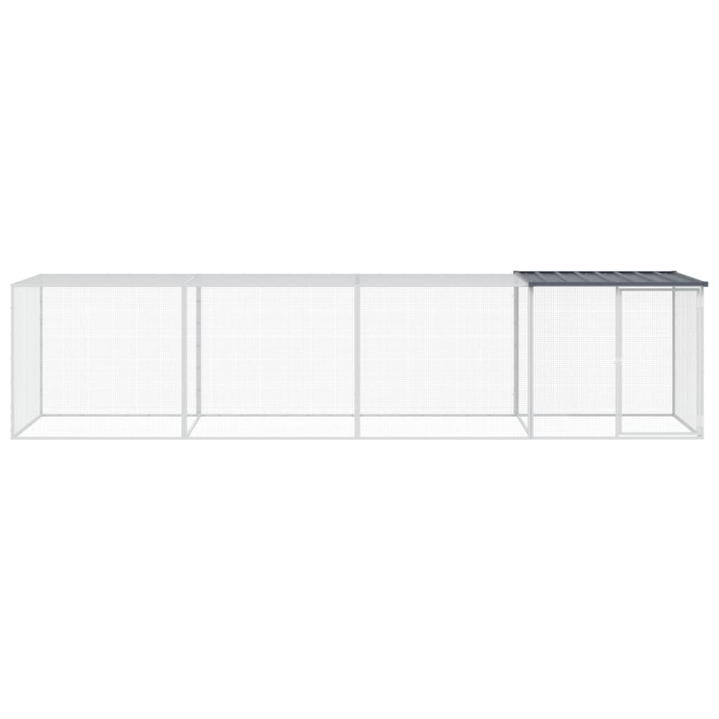 VidaXL Kippenhok met dak 403x98x90 cm gegalvaniseerd staal antraciet