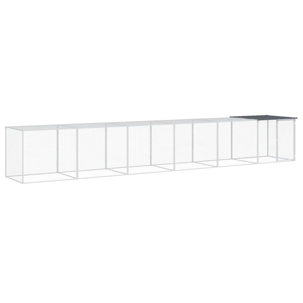 VidaXL Kippenhok met dak 603x98x90 cm gegalvaniseerd staal antraciet