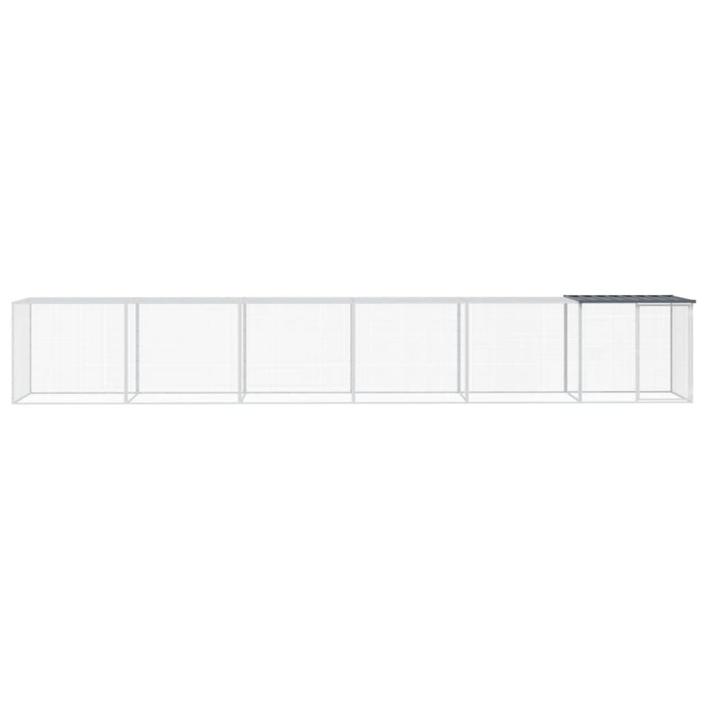 VidaXL Kippenhok met dak 603x98x90 cm gegalvaniseerd staal antraciet