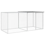 VidaXL Kippenhok met dak 203x98x90 cm gegalvaniseerd staal lichtgrijs